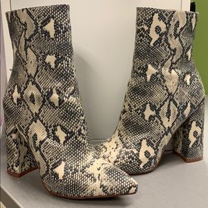 Faux Snake Skin Booties